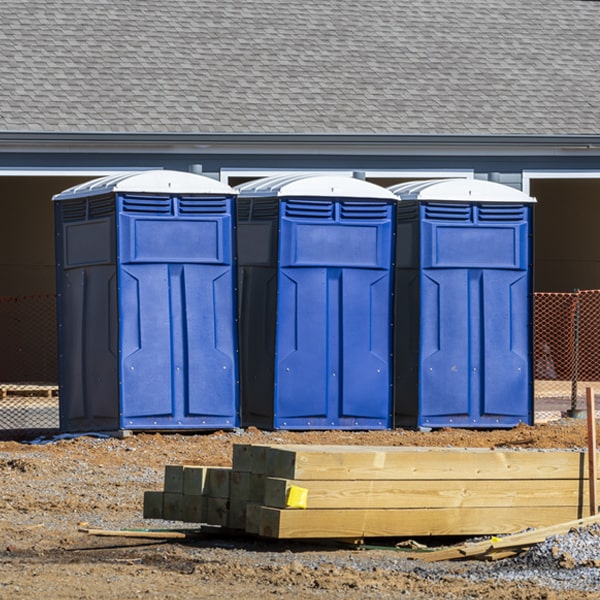 how often are the portable toilets cleaned and serviced during a rental period in Binford